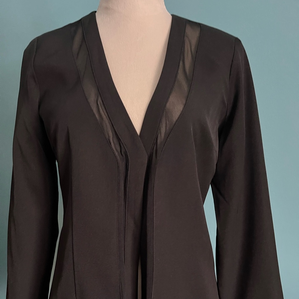 Black blazer new with tag. Medium open front with sheer detail